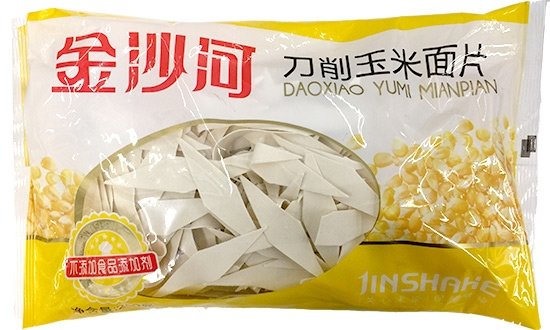 金沙河 玉米刀削麵片250g JSH Dried Knife Shaved Cornmeal Noodle 250g