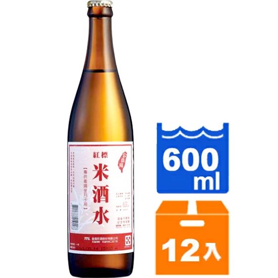台灣紅標 米酒水0.5%(坐月子專用)600ml*12p