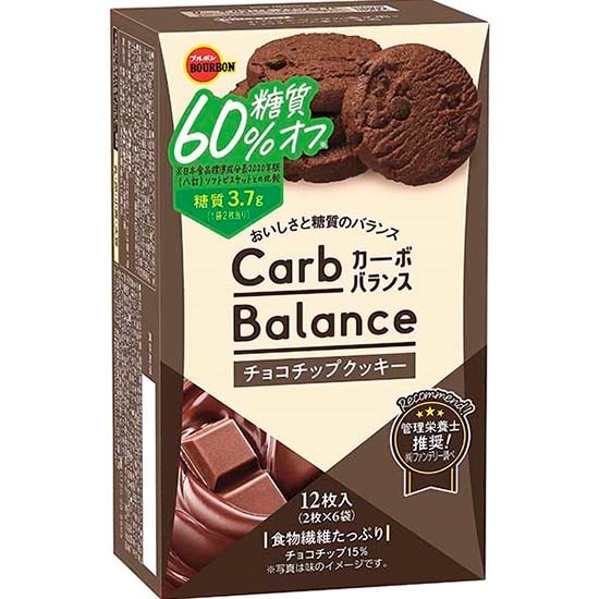 Bourbon Carb Balance 巧克力曲奇餅(12入)104g