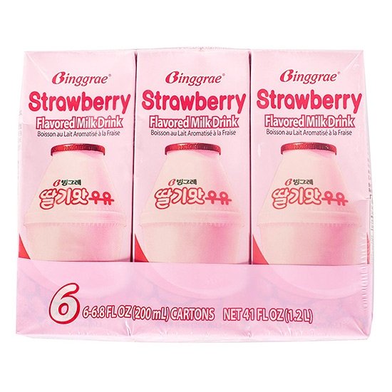 Binggrae 草莓味牛奶飲料(6入)1200ml