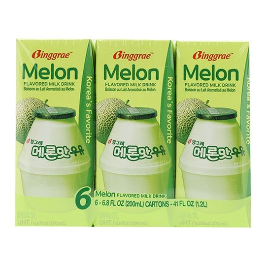 【賞味期12.05.2024】Binggrae 哈密瓜味牛奶飲料(6入)1200ml 【Best Before 12.05.2024】Binggrae Milk Drink Melon (6p) 1200ml