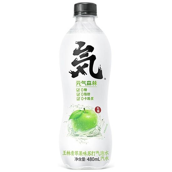 元氣森林 青蘋果味蘇打氣泡水480ml YQSL Soda Drink Green Apple 480ml