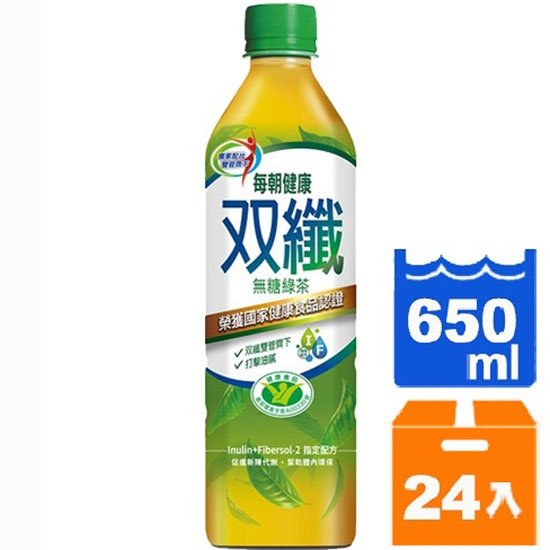 每朝健康 無糖雙纖綠茶650ml*24p MZJK Inulin & Firbersol Green Tea No Sugar 650g * 24p