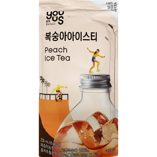 NJK生活達人 線上購物中心 Youus 桃子味冰紅茶(袋)230ml Youus Ice Tea Peach (Bag) 230ml 全紐最