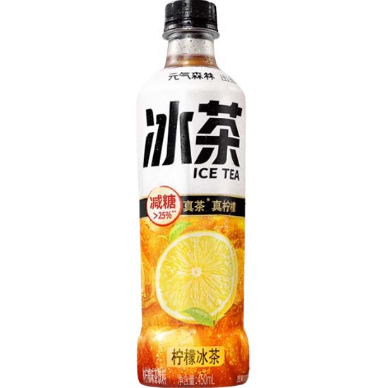 元氣森林 冰茶 減糖檸檬冰茶450ml