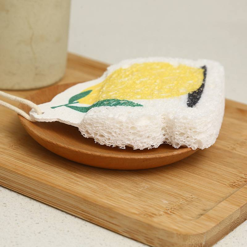【50%OFF】全降解壓縮木漿海綿(檸檬) 100% Biodegradable Absorbent Sponge (Lemon)