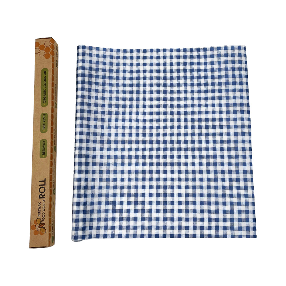 【50%OFF】藍色格子蜂蠟保鮮布33x100cm Beeswax Eco Friendly Food Wraps Blue Grids Pattern 33x100cm