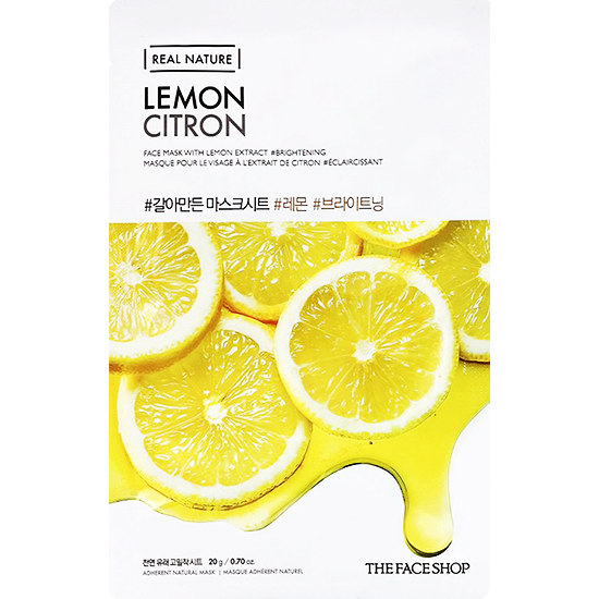 Real Nature 檸檬提亮面膜(一張) Real Nature Lemon Face Mask Brightening (1p)