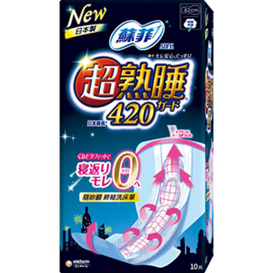 蘇菲(日本製) 超熟睡細緻棉柔420mm(10片)
