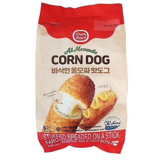WooYang 冷凍脆皮芝士熱狗(5入)400g WooYang All Mozzarella Corn Dog (5p) 400g