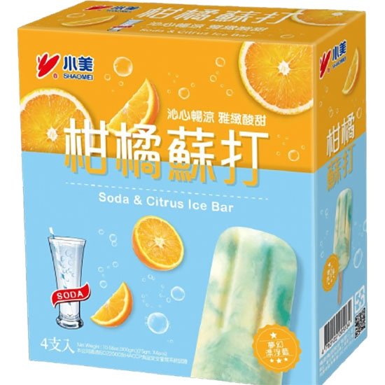 小美 柑橘蘇打冰棒(4支)300g Xiaomei Ice bar Soda & Citrus (4p) 300g