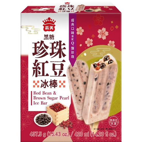 義美 珍珠紅豆冰棒(5支)437.50g I-Mei Ice Bar Rea Bean & Brown Sugar Peral (5p) 437.50g