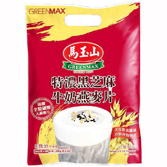 馬玉山 特濃黑芝麻牛奶燕麥片(8入)240g