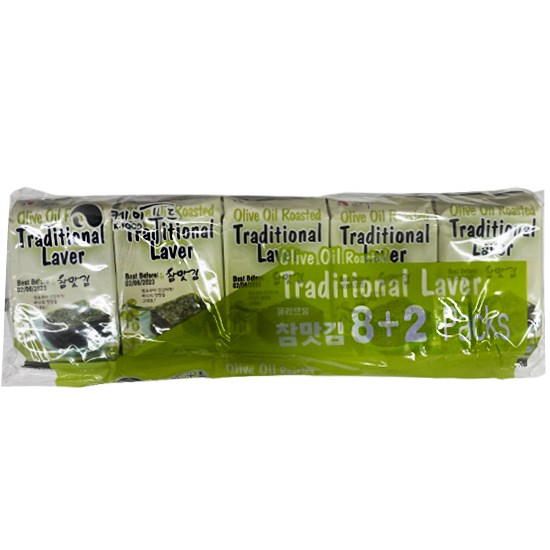 K-Food 橄欖油海苔片(8+2packs)40g K-Food Roasted Traditional Laver Olive Oil (8+2packs) 40g