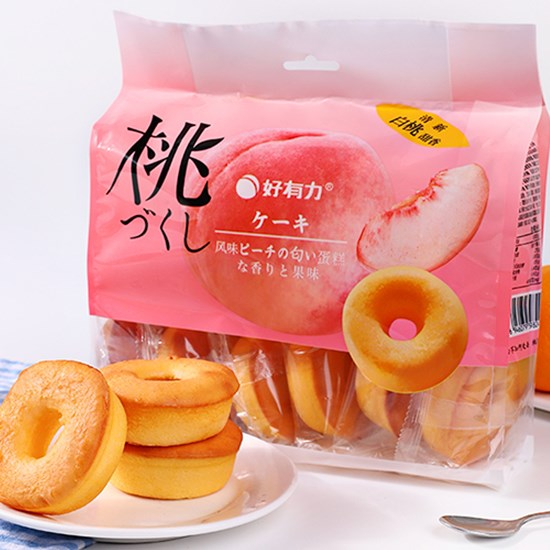 好有力 白桃味甜甜圈蛋糕(12入)336g HYL Donut Cakes White Peach (12p) 336g