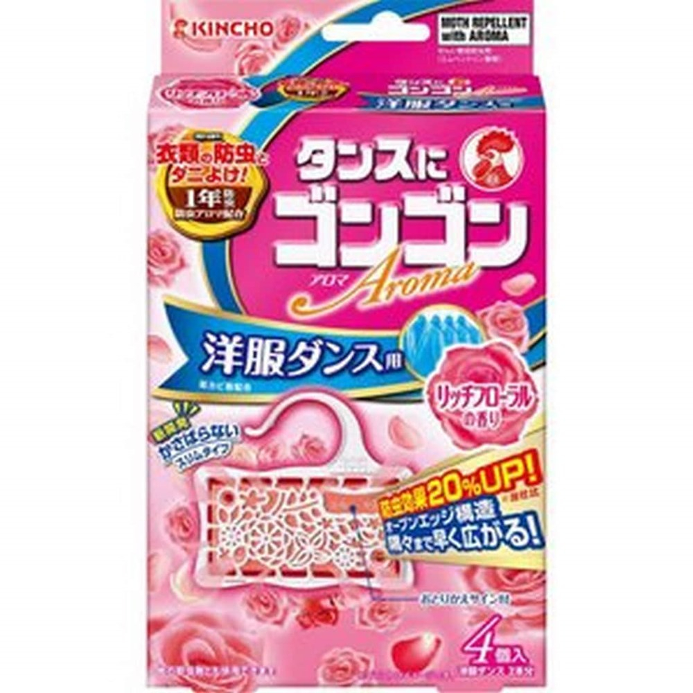 Earth 安速 衣物除臭劑粉色花香 4入 Kincho Drawers and Clothes Insect Repellent Floral 24 (p)