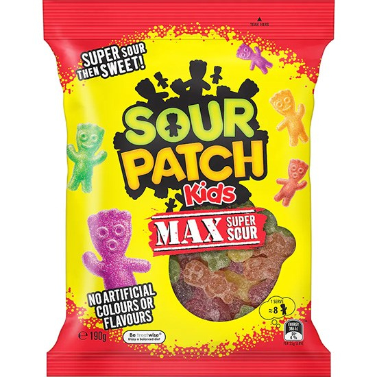 Sour Patch 超激酸小熊軟糖190g Sour Patch Jelly Sweets Kids Max Super Sour 190g