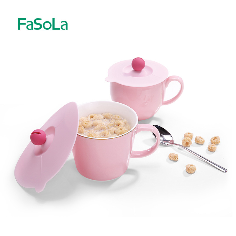 Fasola 多功能硅膠杯蓋粉色小(11*10cm) Fasola Silicone Lid Pink Colour 11*10cm