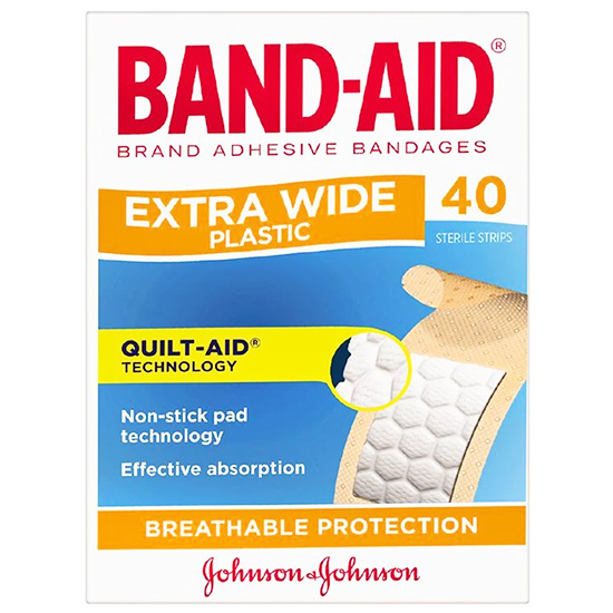 Band-Aid 邦迪塑料材質加寬創口貼 40片 Band Aid Extra Wide Plasters Strips 40pc