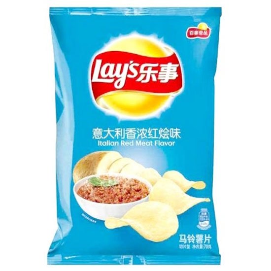 樂事 意大利香濃紅燴味薯片(大包)70g Lay's Potato Chips Italian Red Meat 70g