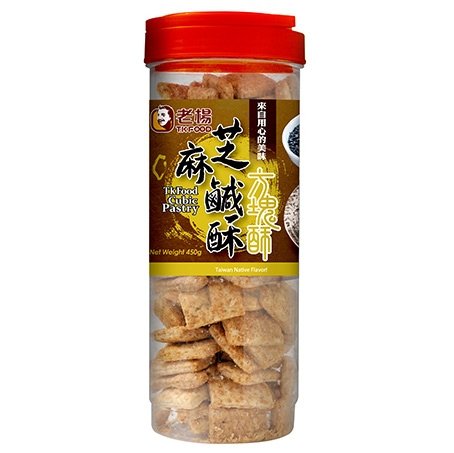 老楊 芝麻鹹酥方塊酥(圓罐)450g