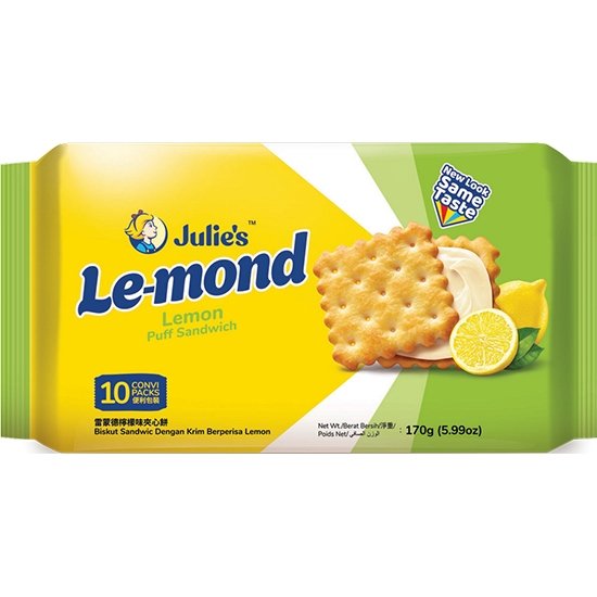 Julie's 雷蒙德檸檬味夾心餅乾170g Julie's Le-Mond Puff Sandwich Biscuit Lemon 170g