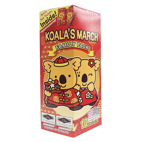 Lotte 中國新年版 小熊餅乾巧克力草莓混合家庭裝(10入)195g Lotte Koala's March Chocolate & Strawberry Biscuits Chinese New Year Edition (10p) 195g