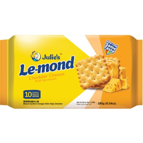 Julie's 雷蒙德乳酪味夾心餅乾180g Julie's Le-Mond Puff Sandwich Biscuit Cheddar Cheese Cream 180g