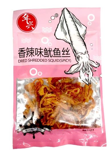 年興 香辣味魷魚絲56g Linhing Roasted Squid Spicy 56g