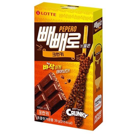 Lotte Pepero 脆米花巧克力棒39g Lotte Pepero Crunky Chocolate Stick 39g