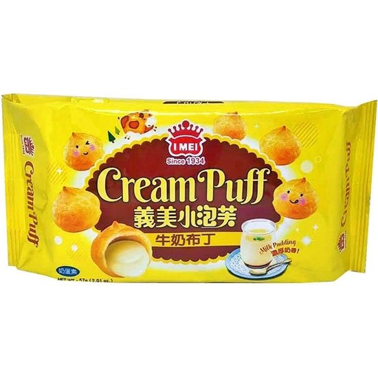 義美 牛奶布丁小泡芙57g I-Mei Cream Puff Milk Pudding 57g