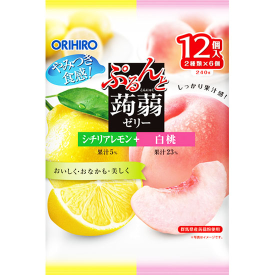 Orihiro 白桃檸檬味蒟蒻(12入)240g Orihiro Konjac Jelly Lemon & White Peach (12p) 240g