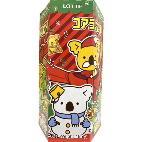 Lotte 聖誕節版 巧克力&草莓味小熊造型餅乾家庭裝(10入)195g Lotte Biscuit Chocolate & Strawberry X'Mas Edition (10p) 195g