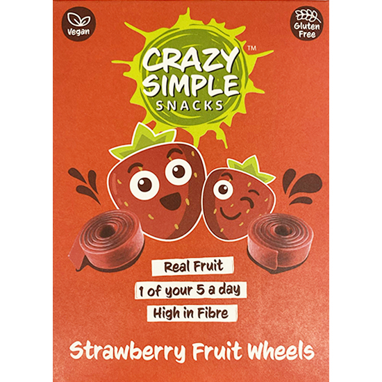 Crazy Simple 無麩質草莓味糖果卷(3入)60g Crazy Simple Strawberry Fruit Wheels (3p) 60g
