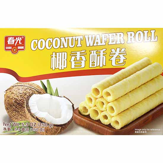 春光 椰香酥卷150g Chunguang Coconut Wafer Roll 150g