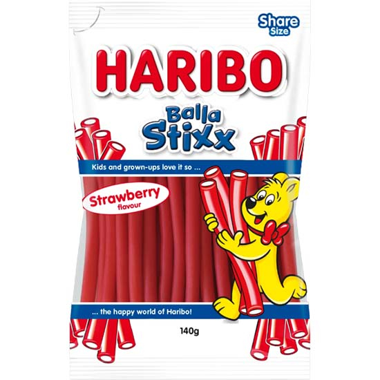 【Best Before 30.04.2024】Haribo Balla Stixx Sweets Strawberry 140g 【Best Before 30.04.2024】Haribo Balla Stixx Sweets Strawberry 140g